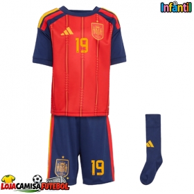 Camisa de Futebol Espanha Lamine Yamal #19 Equipamento Principal Infantil Mundo 2026 Manga Curta (+ Calças curtas)